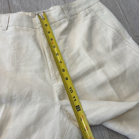 J. Crew Wide Leg Linen Cotton Blend Bone White size 33/30 - Picture 9 of 11